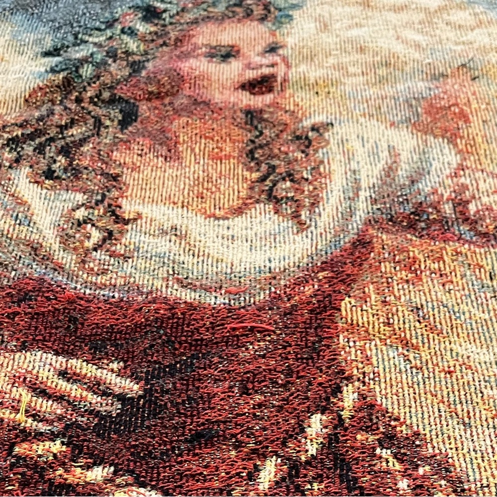 Dona Gelsinger Christmas Angel Tapestry Blanket Throw Woodland Creatures Animals - Picture 8 of 9